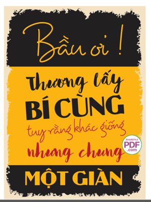 File PSD Bầu ơi thương lấy bí cùng - tuy rằng khác giống nhưng chung một giàn (bản gốc) cho nhà in