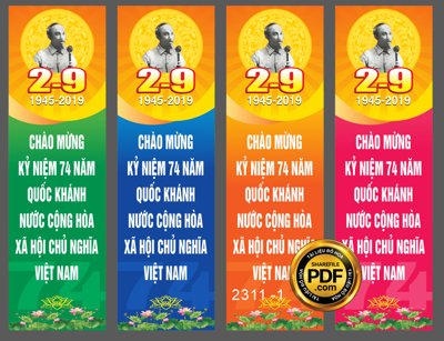 Ảnh gốc Bộ Pano & Phướn kỷ niệm Quốc Khánh 02/9 file CDR (siêu chi tiết) để in ấn