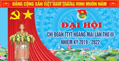 File gốc Backdrop Đại Hội chi đoàn TTYT Hoàng Mai 2019 file CDR (AI/EPS) cho in ấn