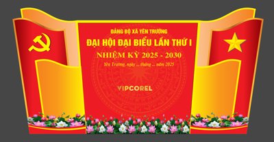 Tải file gốc Backdrop Đại hội Đảng bộ xã Yên Trường #2 (để in lụa)