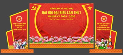 File in lụa Backdrop Đại hội đảng bộ xã Mai Phụ file corel (phong cảnh) Backdrop Đại hội đảng bộ xã Mai Phụ file corel