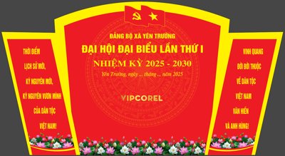 File gốc Backdrop Đại hội đảng bộ xã Yên Trường 2025 (AI/EPS) cho in ấn