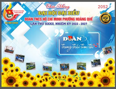Ảnh gốc file in lụa Backdrop đại hội đại biểu Đoàn TNCS phường Hoàng Quế CDR chi tiết