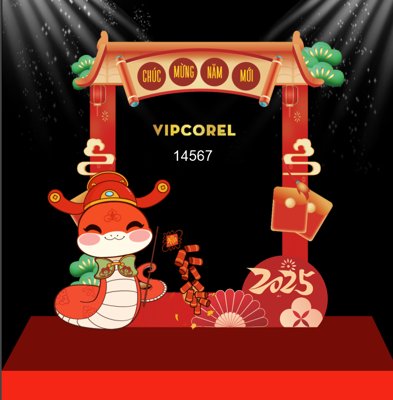 File in ấn Backdrop Chúc mừng năm mới 2025 #213 file corel (bản gốc) sắc nét