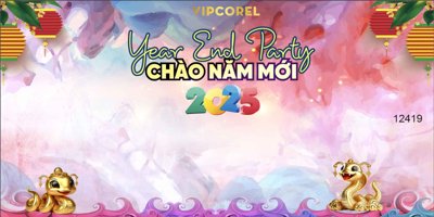 File in trần Backdrop Chúc mừng năm mới 2025 vector corel #145 (file gốc) chủ đề vũ trụ