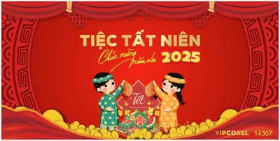 Download file Backdrop Chúc mừng năm mới 2025 vector corel #171 (gốc) cho xưởng in