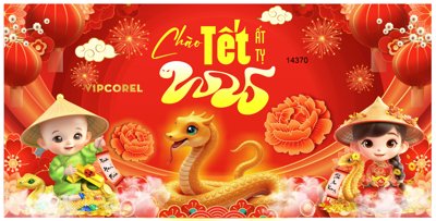 File tranh Backdrop Chúc mừng năm mới 2025 vector corel #178 (gốc) chủ đề thiên nhiên