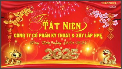 Tải file gốc Backdrop Chúc mừng năm mới 2025 vector corel #18 (in bạt) quảng cáo
