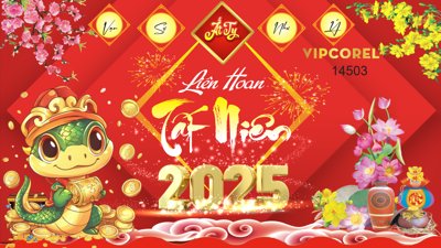 File gốc Backdrop Chúc mừng năm mới 2025 vector corel #192 (in tráng gương) sang trọng
