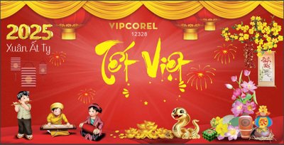 Tải file Backdrop Chúc mừng năm mới 2025 vector corel #54 (gốc) in trên mọi chất liệu