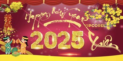 Hình ảnh gốc Backdrop Chúc mừng năm mới 2025 vector corel #88 (để in khổ lớn)