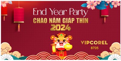 File gốc in ấn Backdrop End year Party chào năm giáp thìn 2024 #36 độ phân giải cao