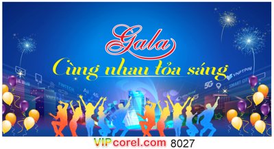 File in ấn Backdrop Gala cùng nhau tỏa sáng file corel (bản gốc) cao cấp