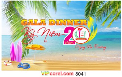 File gốc Backdrop Gala dinner kỷ niệm 20 năm ngày ra trường (cho in ấn) từ Filetranh.com