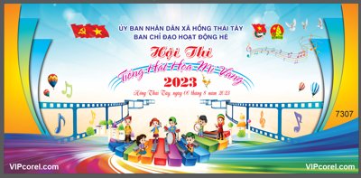 File gốc Backdrop Hội Thi tiếng hát họa mi vàng năm 2023 file corel (PNG) chất lượng cao