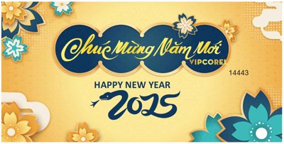 Download file gốc Backdrop Happy New Year 2025 file corel #9 (in lụa) tranh 3D