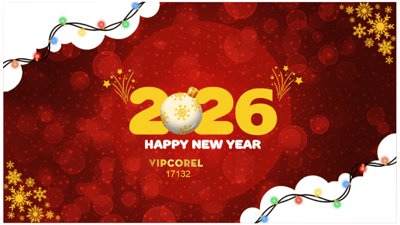 File PSD Backdrop Happy New Year 2026 file corel #112 (bản gốc) dễ dàng edit