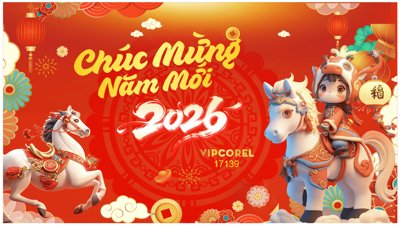 Mua file ảnh gốc Backdrop Happy New Year 2026 file corel #119 (chất lượng cao)