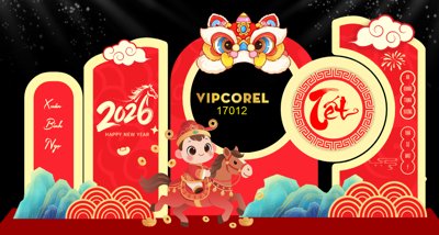 Download file tranh Backdrop Happy New Year 2026 file corel #19 (file gốc PSD)