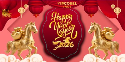 Tải file gốc Backdrop Happy New Year 2026 file corel #28 dùng cho in ấn