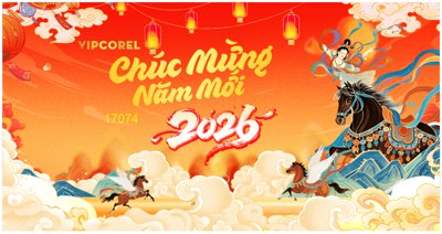 Download file Backdrop Happy New Year 2026 file corel #55 (chuẩn in) chất lượng cao