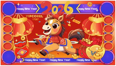 Mua file ảnh gốc Backdrop Happy New Year 2026 file corel #68 (chất lượng cao)