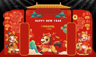 Tải file Backdrop Happy New Year 2026 file corel #79 (ảnh gốc) in tráng gương