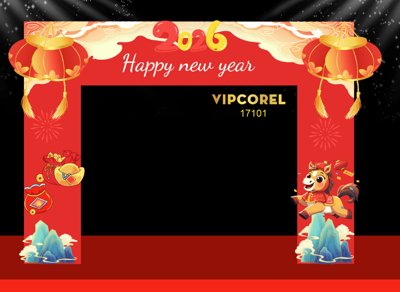 File gốc Backdrop Happy New Year 2026 file corel #81 (thiết kế) cho in ấn