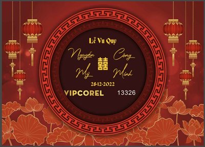 File tranh quảng cáo Backdrop Lễ Vu Quy Nguyễn Mỹ và Công Minh vector (download file gốc)