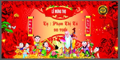 File gốc Backdrop Lễ mừng thọ năm 2023 #7 file Corel (ảnh chi tiết) để in ấn