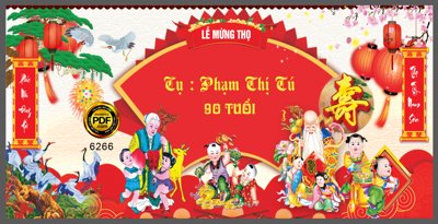 File tranh Backdrop Lễ mừng thọ năm 2023 #8 file Corel (ảnh gốc) không bị mờ