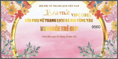 File in trần Backdrop Lễ ra mắt Hội phụ nữ thanh lịch #2 (file gốc) phong thủy