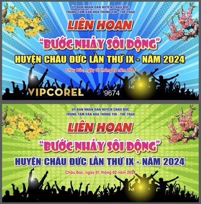 File gốc Backdrop Liên hoan "bước nhảy sôi động" 2024 (PSD/TIFF) độ phân giải cao