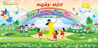 Tải file gốc Backdrop Ngày hội đến trường của bé 2023 #11 file corel (in khổ lớn) không mờ