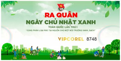 File PSD Backdrop Ra quân ngày chủ nhật xanh 2024 #2 (bản gốc) chất lượng nhất