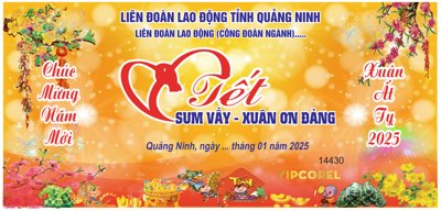 File in mica Backdrop Tết sum vầy - Xuân ơn đảng 2025 file corel (bản gốc) làm vách ngăn