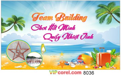 File in trần Backdrop Team building chơi hết mình quẩy nhiệt tình (bản gốc) phong cảnh