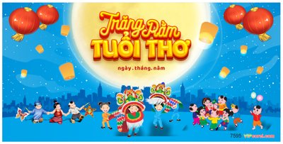 Tải file gốc Backdrop Trăng rằm tuổi thơ - trung thu 2023 file corel (bản PSD) gốc