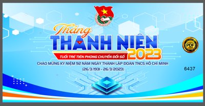 File gốc Backdrop chào mừng kỷ niệm 92 năm ngày thành lập đoàn #1 (trang trí) phòng trẻ em