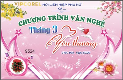 Cung cấp file tranh gốc Backdrop chương trình văn nghệ Tháng 3 yêu thương độc quyền