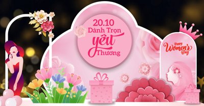 File in trần Backdrop check in ngày phụ nữ Việt Nam 20/10 #43 (bản gốc) 5D