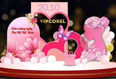 File ảnh Backdrop check in ngày phụ nữ Việt Nam 20/10 #5 (gốc) in decal dán tường