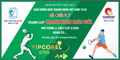 Ảnh mô tả file gốc in mica Backdrop giải quần vợt tranh cúp Doanh Nhân Châu