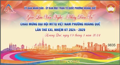 File PSD Backdrop giao lưu văn nghệ - nhảy dân vũ 2024 (bản gốc) cho nhà in
