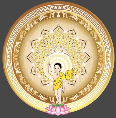 File tranh in trần 3D Backdrop kính mừng đại lễ phật đản 2024 vector (ảnh gốc)