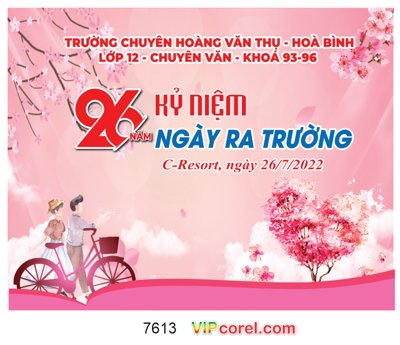 Tải file gốc Backdrop kỷ niệm 26 năm ngày ra trường file corel (in không vỡ ảnh)