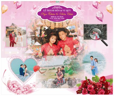 Download file gốc Backdrop lễ thành hôn nền hoa hồng #2 file CDR (in lụa) tranh 3D