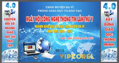 File gốc Backdrop ngày hội công nghệ thông tin - Stem (in mica) làm bảng hiệu