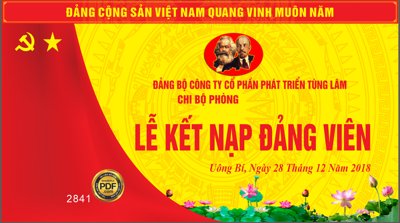 File gốc in tráng gương Backdrop phông lễ kết nạp Đảng viên cdr x5 chi tiết