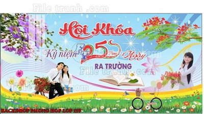 File gốc File mẫu Backdrop phông nền kỷ niệm họp lớp ra trường 119 (vector) cho in ấn